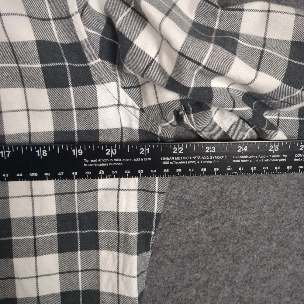 Banana Republic‎ Mens Plaid Button Front Shirt Black White Check Long Sleeve M